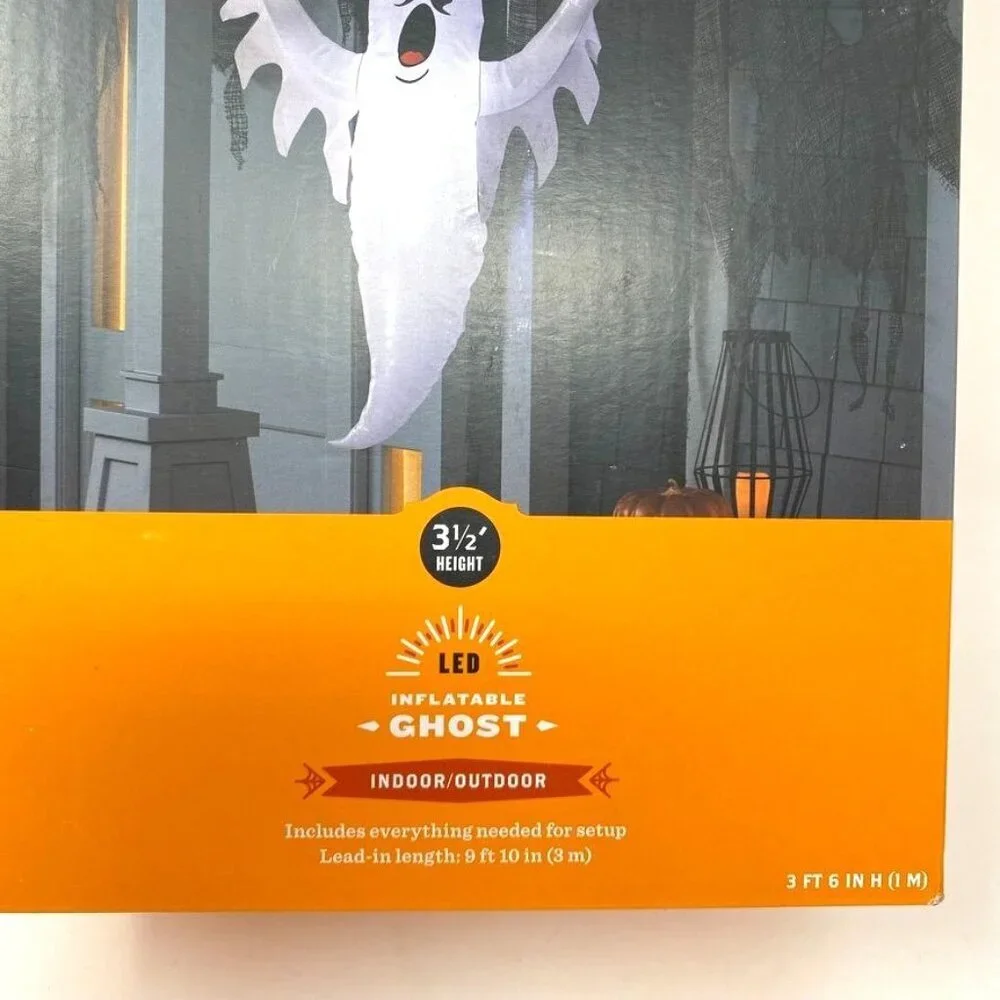 3.5' Hanging Ghost Inflatable Halloween Decoration White Hyde & EEK! Boutique™
